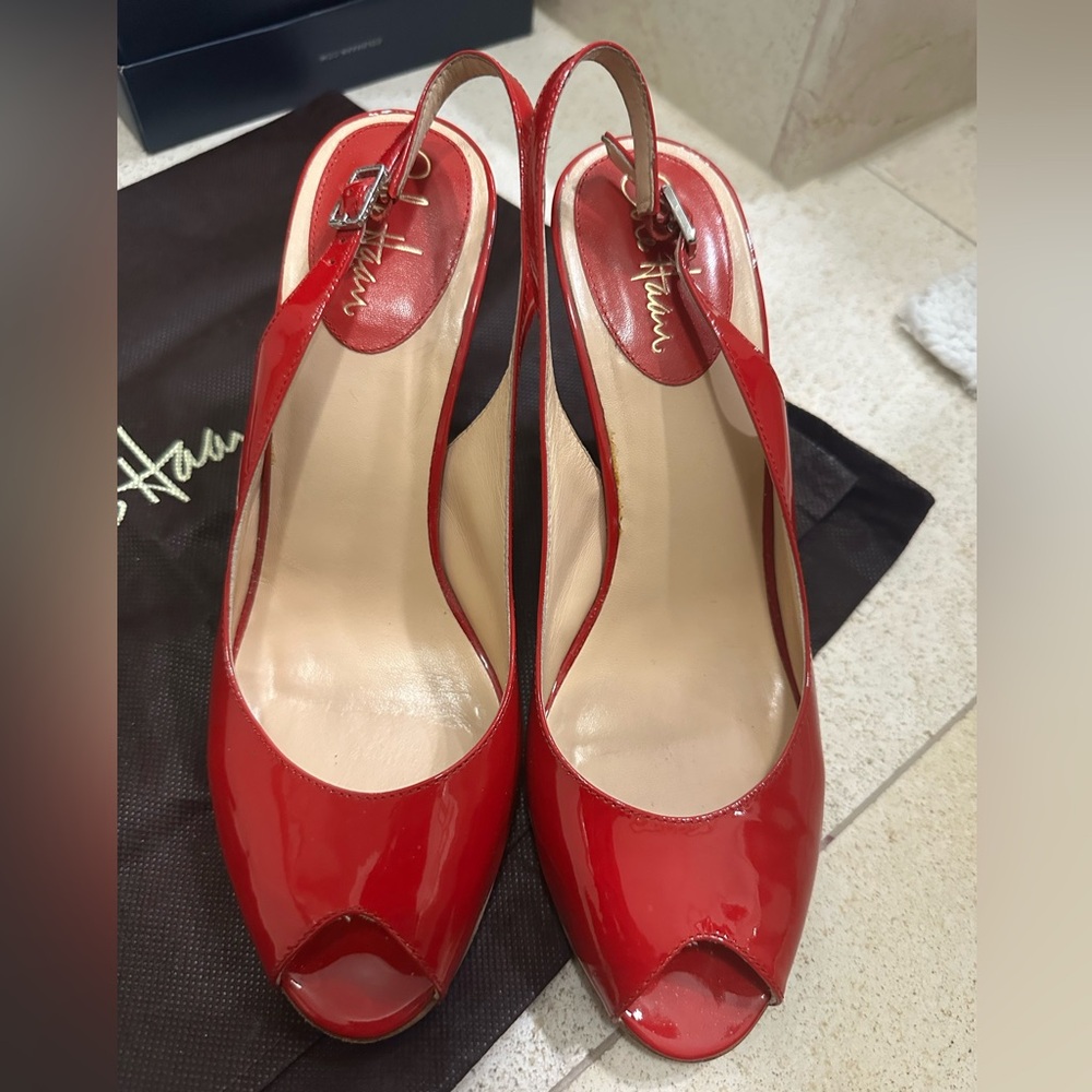 Cole Haan Nike Air Red Patent Slingbacks